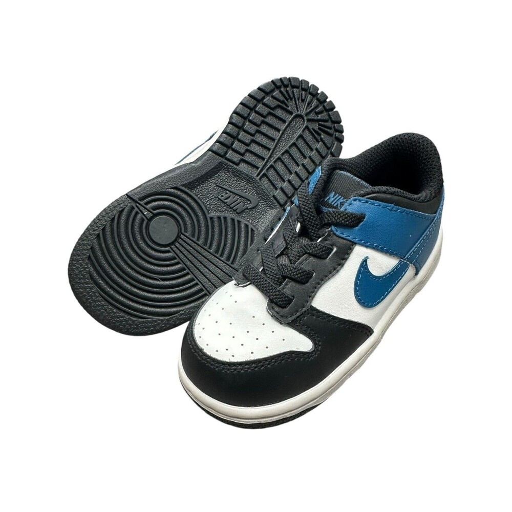 Nike Dunk Low Industrial Blue Black White Panda Toddler 8c Sneakers Shoes DH9761